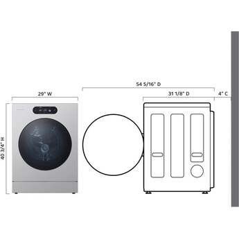 LG WM9900HSA 29 Inch Smart Front Load Washer Free Silver — thumbnail 7