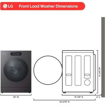 LG WM9901HBA 5.8 cu. ft. Mega Capacity Smart Front Load Washer Black Steel — thumbnail 6