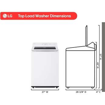 LG 5.0 Cu. Ft. Top Load Washer, Turbowash3D, Wi-Fi, Easy Unload, Inverter Direct Drive Motor: Alpine White — thumbnail 19