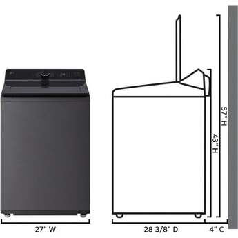 LG 27 Inch Smart Top Load Washer with 4.8 cu ft Mega Capacity, Smart Pairing™, Powerful Jet Spray, 4-Way Wash Action, SlamProof™ Lid, EasyUnload™, ThinQ UP™ and Deep Fill: Platinum Black — thumbnail 20