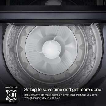 LG 27 Inch Smart Top Load Washer with 4.8 cu ft Mega Capacity, Smart Pairing™, Powerful Jet Spray, 4-Way Wash Action, SlamProof™ Lid, EasyUnload™, ThinQ UP™ and Deep Fill: Platinum Black — thumbnail 23