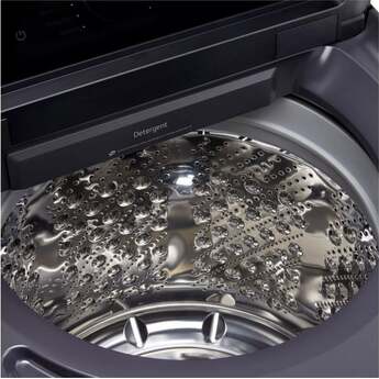 LG 27 Inch Top Load Washer with 5.5 cu ft Capacity, EasyUnload™, AI Fabric Sensor / Smart Pairing™ ,Slam Proof™ Glass Lid, ThinQ® Smart Technology, 6Motion™ Technology and Energy Star Certified: Black Steel — thumbnail 11