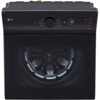 LG 27 Inch Top Load Washer with 5.5 cu ft Capacity, EasyUnload™, AI Fabric Sensor / Smart Pairing™ ,Slam Proof™ Glass Lid, ThinQ® Smart Technology, 6Motion™ Technology and Energy Star Certified: Black Steel — thumbnail 14