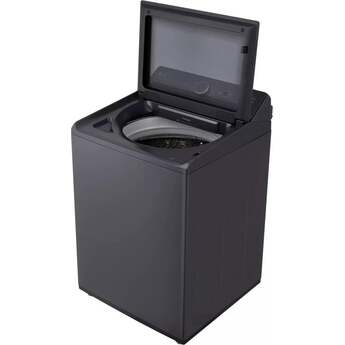 LG 27 Inch Top Load Washer with 5.5 cu ft Capacity, EasyUnload™, AI Fabric Sensor / Smart Pairing™ ,Slam Proof™ Glass Lid, ThinQ® Smart Technology, 6Motion™ Technology and Energy Star Certified: Black Steel — thumbnail 17