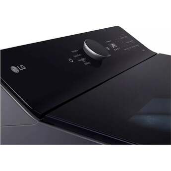LG 27 Inch Top Load Washer with 5.5 cu ft Capacity, EasyUnload™, AI Fabric Sensor / Smart Pairing™ ,Slam Proof™ Glass Lid, ThinQ® Smart Technology, 6Motion™ Technology and Energy Star Certified: Black Steel — thumbnail 8