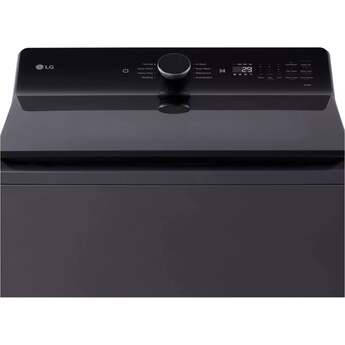 LG 27 Inch Top Load Washer with 5.5 cu ft Capacity, EasyUnload™, AI Fabric Sensor / Smart Pairing™ ,Slam Proof™ Glass Lid, ThinQ® Smart Technology, 6Motion™ Technology and Energy Star Certified: Black Steel — thumbnail 9