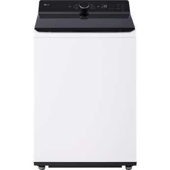 LG 27 Inch Top Load Washer with 5.5 cu ft Capacity, EasyUnload™, AI Fabric Sensor / Smart Pairing™ ,Slam Proof™ Glass Lid, ThinQ® Smart Technology, 6Motion™ Technology and Energy Star Certified: White