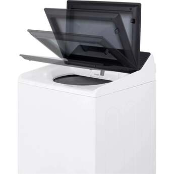 LG 27 Inch Top Load Washer with 5.5 cu ft Capacity, EasyUnload™, AI Fabric Sensor / Smart Pairing™ ,Slam Proof™ Glass Lid, ThinQ® Smart Technology, 6Motion™ Technology and Energy Star Certified: White — thumbnail 14