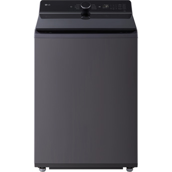 LG 27 Inch Top Load Washer with 5.3 cu ft Mega Capacity, AI Fabric Sensor / Smart Pairing™, 4-Way® Agitator, Slam Proof™ Glass Lid, ThinQ® Smart Technology, TurboWash3D™ Technology,6Motion™ Technology and Energy Star Certified: Matte Black