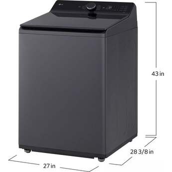 LG 27 Inch Top Load Washer with 5.3 cu ft Mega Capacity, AI Fabric Sensor / Smart Pairing™, 4-Way® Agitator, Slam Proof™ Glass Lid, ThinQ® Smart Technology, TurboWash3D™ Technology,6Motion™ Technology and Energy Star Certified: Matte Black — thumbnail 24