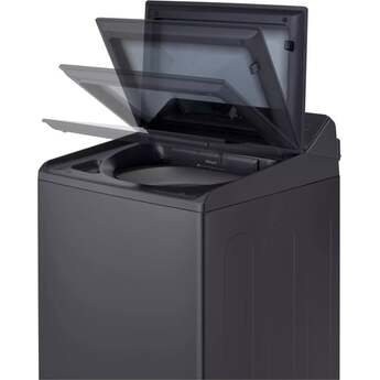 LG 27 Inch Top Load Washer with 5.3 cu ft Mega Capacity, AI Fabric Sensor / Smart Pairing™, 4-Way® Agitator, Slam Proof™ Glass Lid, ThinQ® Smart Technology, TurboWash3D™ Technology,6Motion™ Technology and Energy Star Certified: Matte Black — thumbnail 8