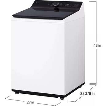 LG 27 Inch Top Load Washer with 5.3 cu ft Mega Capacity, AI Fabric Sensor / Smart Pairing™, 4-Way® Agitator, Slam Proof™ Glass Lid, ThinQ® Smart Technology, TurboWash3D™ Technology,6Motion™ Technology and Energy Star Certified: White — thumbnail 25