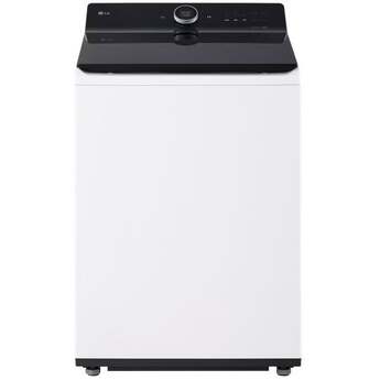 LG 27 Inch Top Load Washer with 5.5 cu ft Capacity, AI Sensor Dry™, LCD Digital Dial Control, NeveRust®, EasyUnload™, ezDispense®, ThinQ® and Energy Star Certified: White
