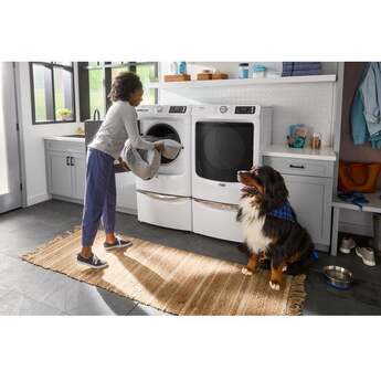 Maytag 27 Inch Smart Pet Pro Front Load Washer with 5.0 cu. ft. Capacity, 1150 RPM, 12 Wash Cycle, Steam Option, Sanitize Cycle, Drum Light, Auto Sensing and Energy Star Certified: White — thumbnail 11