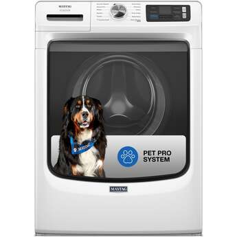Maytag 27 Inch Smart Pet Pro Front Load Washer with 5.0 cu. ft. Capacity, 1150 RPM, 12 Wash Cycle, Steam Option, Sanitize Cycle, Drum Light, Auto Sensing and Energy Star Certified: White — thumbnail 14