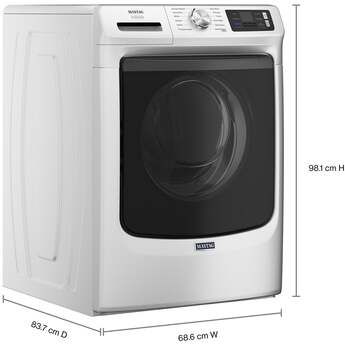Maytag 27 Inch Smart Pet Pro Front Load Washer with 5.0 cu. ft. Capacity, 1150 RPM, 12 Wash Cycle, Steam Option, Sanitize Cycle, Drum Light, Auto Sensing and Energy Star Certified: White — thumbnail 40