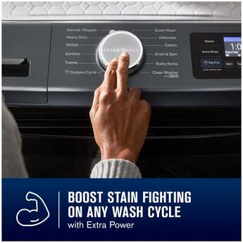Maytag 27 Inch Smart Pet Pro Front Load Washer with 5.0 cu. ft. Capacity, 1150 RPM, 12 Wash Cycle, Steam Option, Sanitize Cycle, Drum Light, Auto Sensing and Energy Star Certified: White — thumbnail 46
