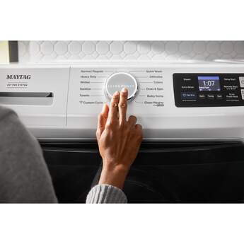 Maytag 27 Inch Smart Pet Pro Front Load Washer with 5.0 cu. ft. Capacity, 1150 RPM, 12 Wash Cycle, Steam Option, Sanitize Cycle, Drum Light, Auto Sensing and Energy Star Certified: White — thumbnail 9