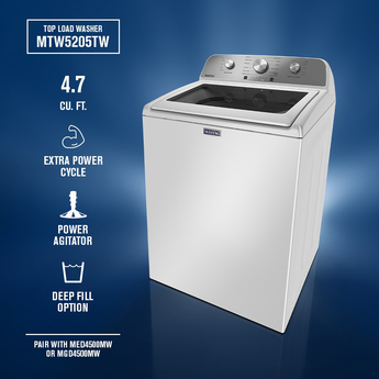 4.7 CuFt Top Load Agitator White Washer — thumbnail 5