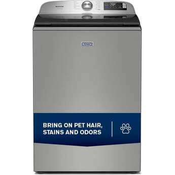 Maytag 5.2 Cu. Ft. Smart Top Load Ultra Capacity Washer With Pet Pro Option And Agitator: Classic Silver — thumbnail 10