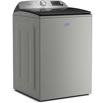 Maytag 5.2 Cu. Ft. Smart Top Load Ultra Capacity Washer With Pet Pro Option And Agitator: Classic Silver — thumbnail 3