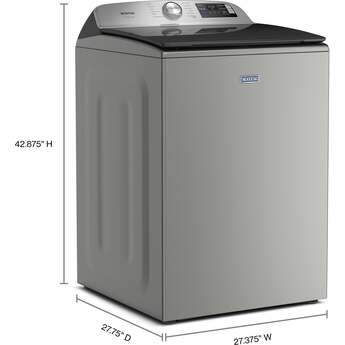 Maytag 5.2 Cu. Ft. Smart Top Load Ultra Capacity Washer With Pet Pro Option And Agitator: Classic Silver — thumbnail 9