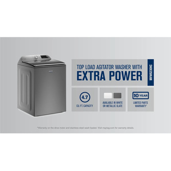 Maytag 4.7 cu.ft. Mettalic Slate Top Load Washer with Extra Power Button — thumbnail 22