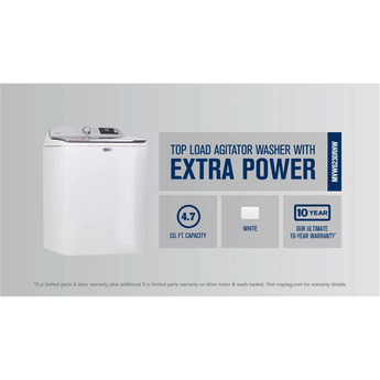 Maytag 4.7 cu.ft. White Top Load Washer with Extra Power Button — thumbnail 15