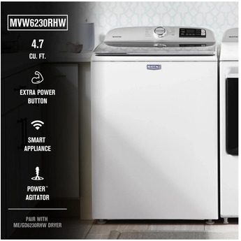 Maytag 4.7 cu.ft. White Top Load Washer with Extra Power Button — thumbnail 17