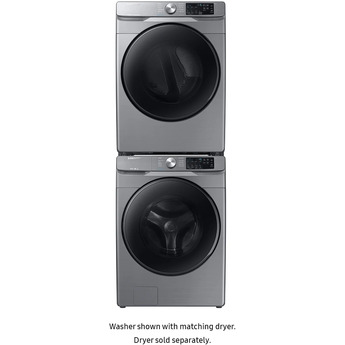 Samsung 27" 4.5 cu. ft. Platinum Stackable Front Load Washer with Steam Sanitize - Energy Star — thumbnail 4