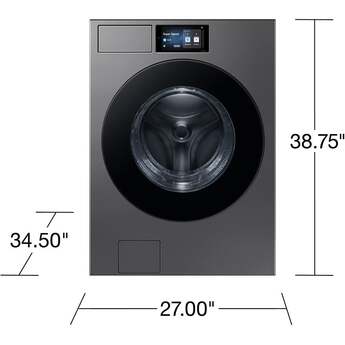 Samsung WF90F53ADS 27 Inch 5.3 Cu. Ft.Ultra Capacity Washer Dark Steel — thumbnail 7