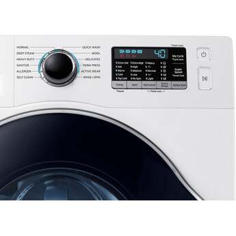 Samsung 2.2 Cu. Ft. White Stackable Front Load Washer with Steam Sanitize - Energy Star — thumbnail 6