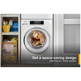 Whirlpool 24" 2.3 cu. ft. White Stackable Front Load Washer with Sanitize - Energy Star — thumbnail 18
