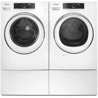 Whirlpool 24" 2.3 cu. ft. White Stackable Front Load Washer with Sanitize - Energy Star — thumbnail 2