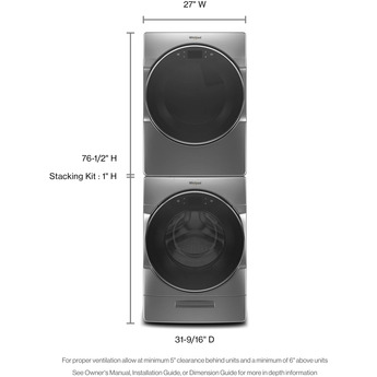 Whirlpool 4.3 cu.ft. Chrome Shadow Front Load Washer with Sanitize — thumbnail 14