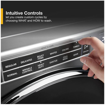 Whirlpool 4.3 cu.ft. Chrome Shadow Front Load Washer with Sanitize — thumbnail 2