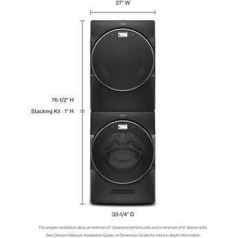 Whirlpool 5.0 cu.ft Black Front Load Washer with Sanitize — thumbnail 16