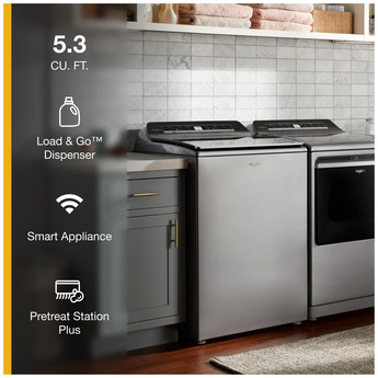 Whirlpool 5.3 cu.ft. Chrome Shadow Top Load Washer with Sanitize - Energy Star — thumbnail 24