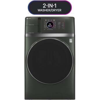 GE 28 Inch Smart Front Load Washer/Dryer Combo with 4.8 cu.ft. Capacity, 12 Wash Cycles, 14 Dryer Cycles, Ventless Heat Pump Dryer, EZ Access Lint Filter, SmartDispense™ Technology, Dynamic Balancing Technology, Eco Cool™ Cycle, ADA Compliant, and ENERGY STAR® Qualified (Works with Standard 120v Outlet): Green