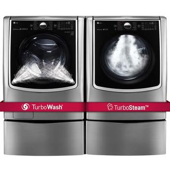 LG 665815 Side by Side with SideKick and Pedestal Front Load Gas Laundry Pair Set