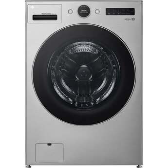 LG 27 Inch Smart Front Load Washer/ Dryer Combo with 5.0 cu ft. Capacity, Inverter Heat Pump, Ventless Design, LCD Dial Control, Turbo Wash 360, Auto Cleaning Condenser, Anti-Vibration System, and Energy Star Certified: Graphite Steel