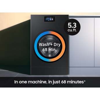 Samsung 27 Inch All-In-One Washer/Dryer: Brushed Black — thumbnail 7