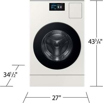 Samsung 27 Inch Laundry Vented Combo Washer & Electric Dryer with 5.3 cu ft Capacity, AI Opti Wash & Dry?, Auto Open Door, Wi-Fi, Steam Wash, AI Bubble? 1,200 RPM, 23 Cycles, 34 Options, Child Lock and Energy Star Certified: Ivory — thumbnail 2