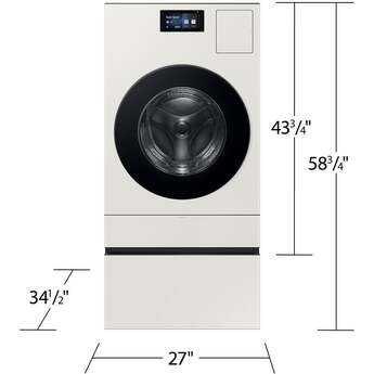 Samsung 27 Inch Laundry Vented Combo Washer & Electric Dryer with 5.3 cu ft Capacity, AI Opti Wash & Dry?, Auto Open Door, Wi-Fi, Steam Wash, AI Bubble? 1,200 RPM, 23 Cycles, 34 Options, Child Lock and Energy Star Certified: Ivory — thumbnail 5