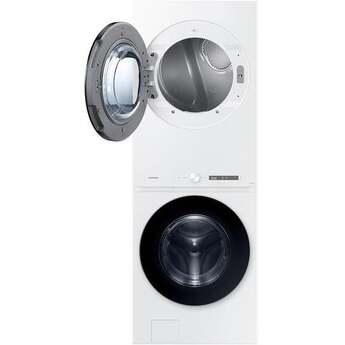 Samsung Bespoke AI Laundry Hub™ 4.6 cu. ft. Large Capacity Single Unit Washer with Steam Wash and 7.6 cu. ft. Gas Dryer: White — thumbnail 4