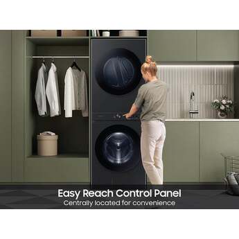 Samsung Bespoke AI Laundry Hub™ 4.6 cu. ft. Large Capacity Single Unit Washer with Flex Auto Dispense System and 7.6 cu. ft. Dryer : Brushed Black, Electric — thumbnail 3