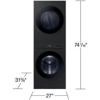 Samsung Bespoke AI Laundry Hub™ 4.6 cu. ft. Large Capacity Single Unit Washer with Flex Auto Dispense System and 7.6 cu. ft. Dryer : Brushed Black, Electric — thumbnail 7