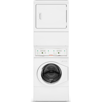Speed Queen 27 Inch Commercial Electric Laundry Tower with Electronic Homestyle Controls, Rugged Suspension System, 1200 RPM Spin Speed, Stainless Steel Wash Tub, Four-Compartment Soap Dispenser, ADA Compliant Washer and Upfront Lint Filter (This model is for Commercial Use Only. It is NOT to be installed in a Residential Setting): White