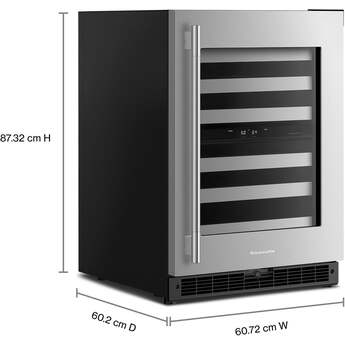KitchenAid KUWR324SSB 24 Inch Undercounter Wine Cellar Stainless Steel — thumbnail 4