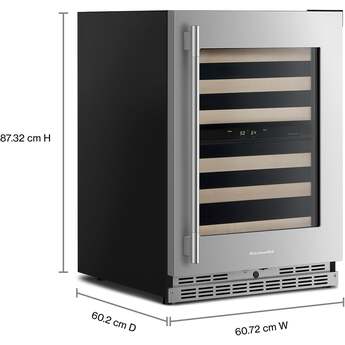 KitchenAid KUWR524SPS 24 Inch Undercounter Wine Cellar PrintShield Stainless Finish — thumbnail 7